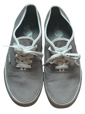 Vans‎ Low-Top Canvas Sneakers in Gray with White Trim
